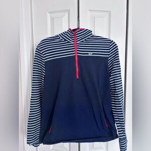 Vineyard Vines Navy and White Striped Top with Red Accents
